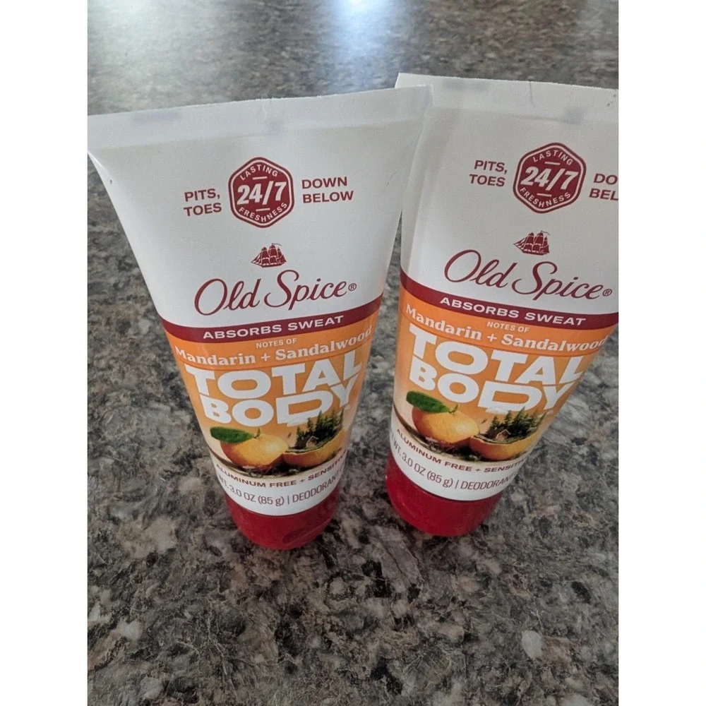 Old Spice GentleMan's Total Body Cream Deodorant Lotion Mandarin Sandalwood Lot